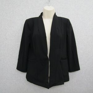 NYCC Womens Blazer Jacket Small Black Long Sleeve Open Business Casual Preppy